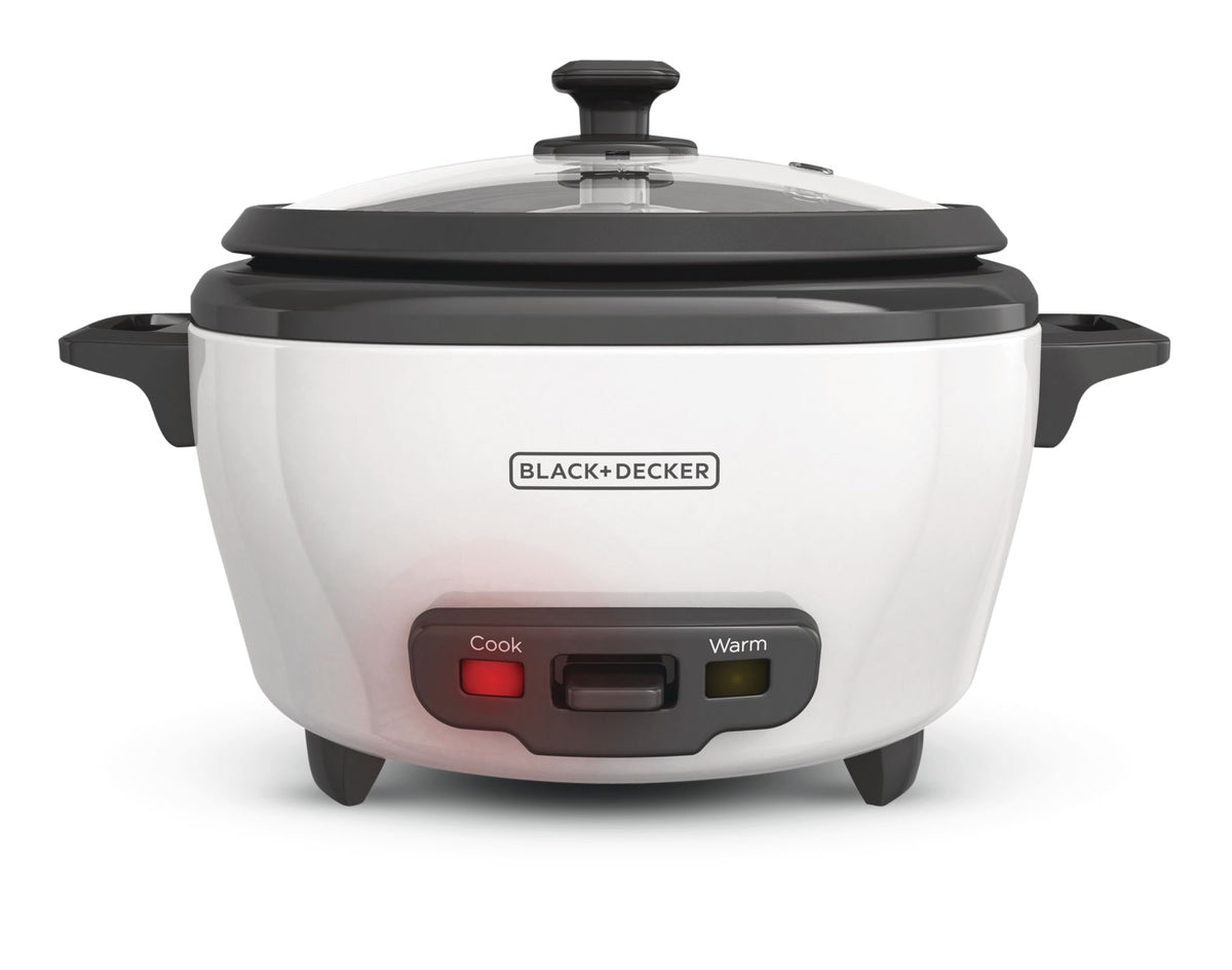 Black & Decker Non-Stick Rice Cooker & Steamer White, 6 Cups