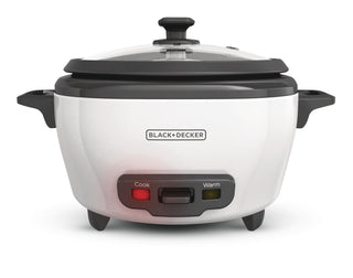 Black & Decker Non-Stick Rice Cooker & Steamer White, 6 Cups