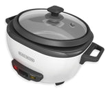 Black & Decker Non-Stick Rice Cooker & Steamer White, 6 Cups image 2