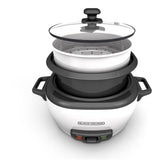 Black & Decker Rice Cooker & Non-Stick Steamer White, 16 Cups image 2