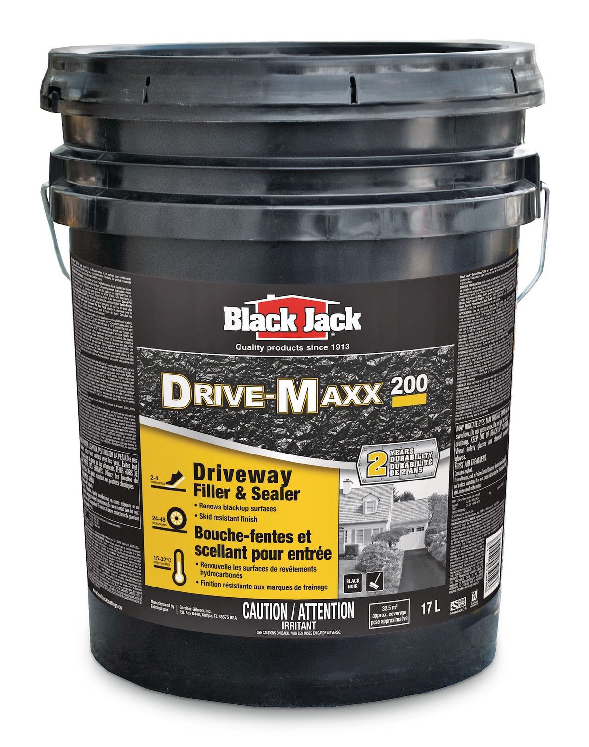 Black Jack Drive-Maxx 200 2-Year Asphalt Driveway Filler & Sealer, 32.5 sq. m Coverage, 17-L