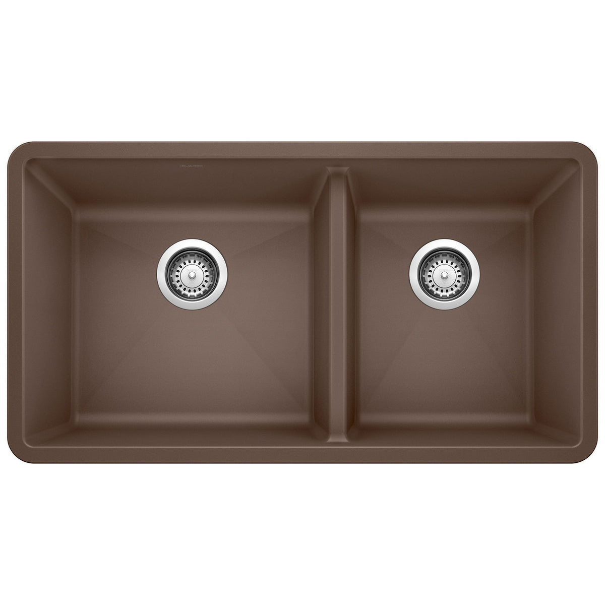 Blanco 60/40 Double Bowl Undermount Kitchen Sink, Café, 33-in