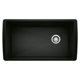 Blanco Diamond SILGRANIT 33-in Super Single Undermount Kitchen Sink, Coal Black