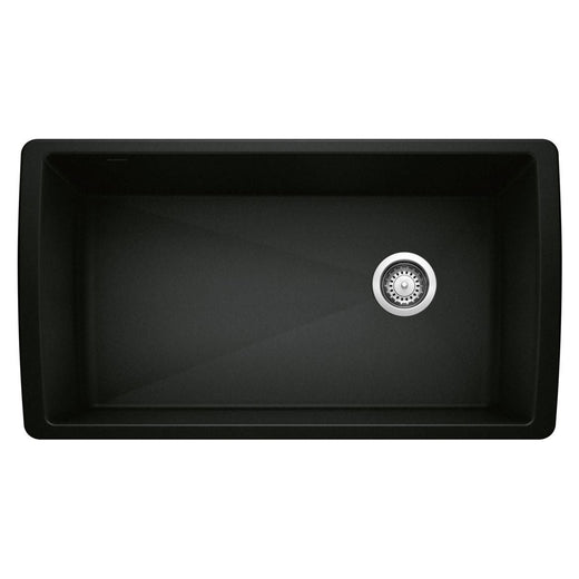 Blanco Diamond SILGRANIT 33-in Super Single Undermount Kitchen Sink, Coal Black