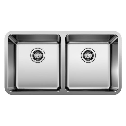 Blanco Formera 33-in 50/50 Double Bowl Undermount Stainless Steel Kitchen Sink
