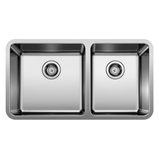 Blanco Formera 33-in 60/40 Double Bowl Undermount Stainless Steel Kitchen Sink