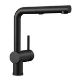 Blanco Linus Low Arc Pull-Out Dual-Spray Kitchen Faucet, Coal Black
