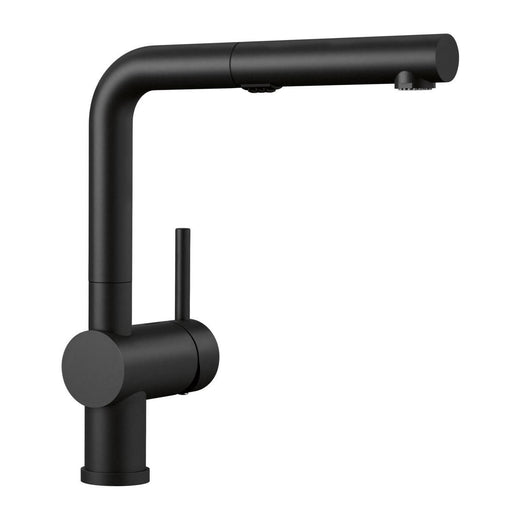 Blanco Linus Low Arc Pull-Out Dual-Spray Kitchen Faucet, Coal Black