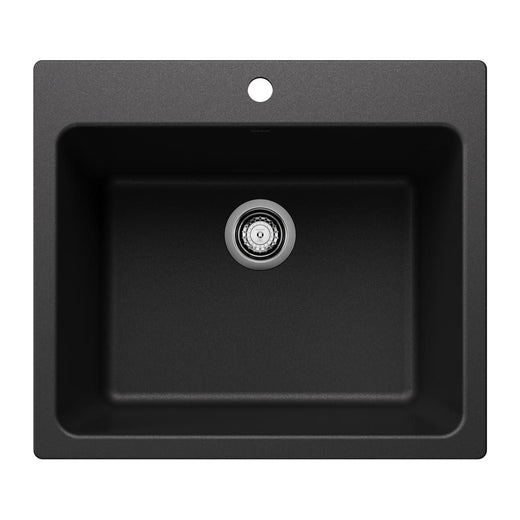 Blanco Liven SILGRANIT 25-in Single Bowl Dual Mount Laundry Sink, Anthracite