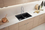 Blanco Liven SILGRANIT 33-in 50/50 Double Bowl Dual Mount Kitchen Sink with Low Divide, Anthracite image 2
