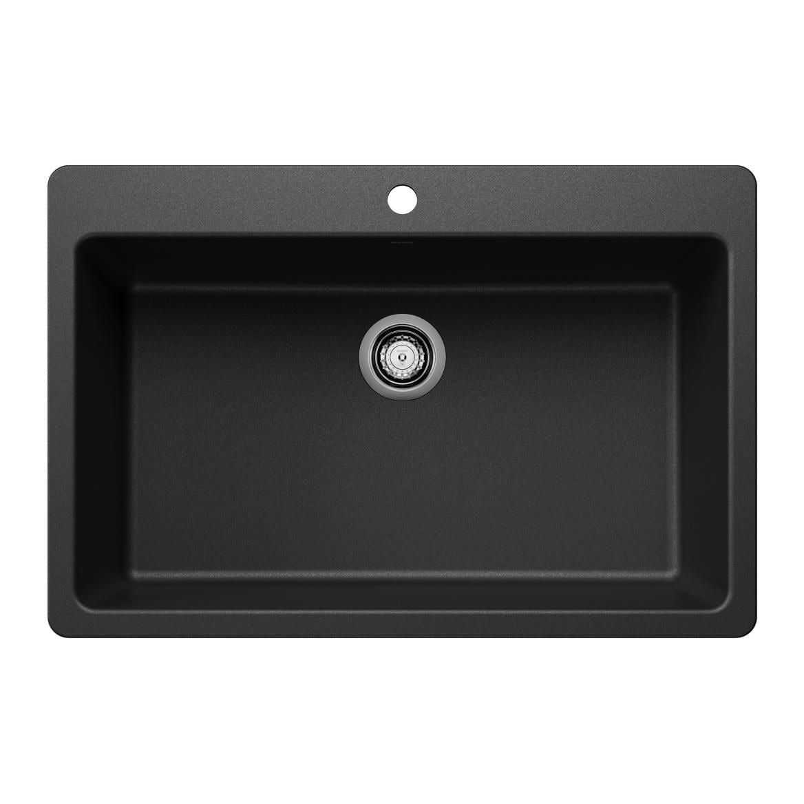 Blanco Liven SILGRANIT 33-in Super Single Dual Mount Kitchen Sink, Anthracite