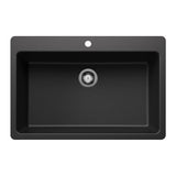 Blanco Liven SILGRANIT 33-in Super Single Dual Mount Kitchen Sink, Anthracite