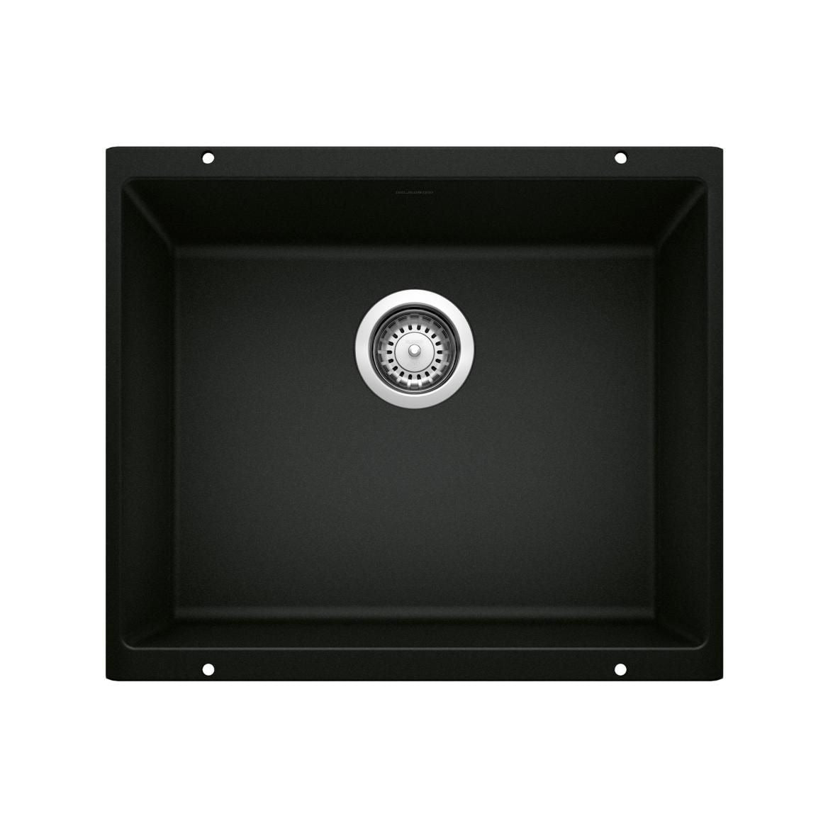 Blanco Precis SILGRANIT 21-in Single Bowl Undermount Kitchen Sink, Coal Black