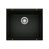 Blanco Precis SILGRANIT 21-in Single Bowl Undermount Kitchen Sink, Coal Black