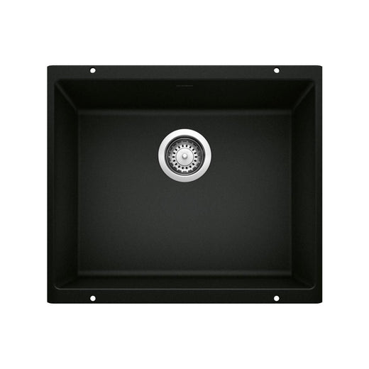Blanco Precis SILGRANIT 21-in Single Bowl Undermount Kitchen Sink, Coal Black
