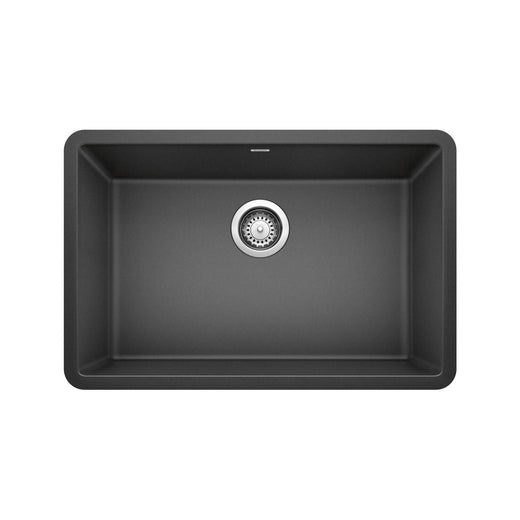 Blanco Precis SILGRANIT 27-in Single Bowl Undermount Kitchen Sink, Anthracite