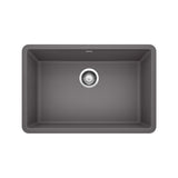 Blanco Precis SILGRANIT 27-in Single Bowl Undermount Kitchen Sink, Cinder