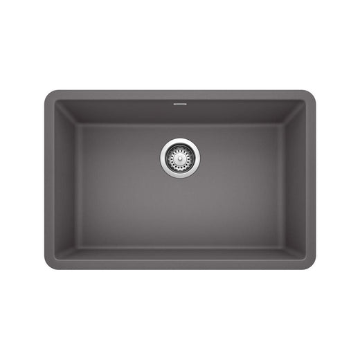 Blanco Precis SILGRANIT 27-in Single Bowl Undermount Kitchen Sink, Cinder
