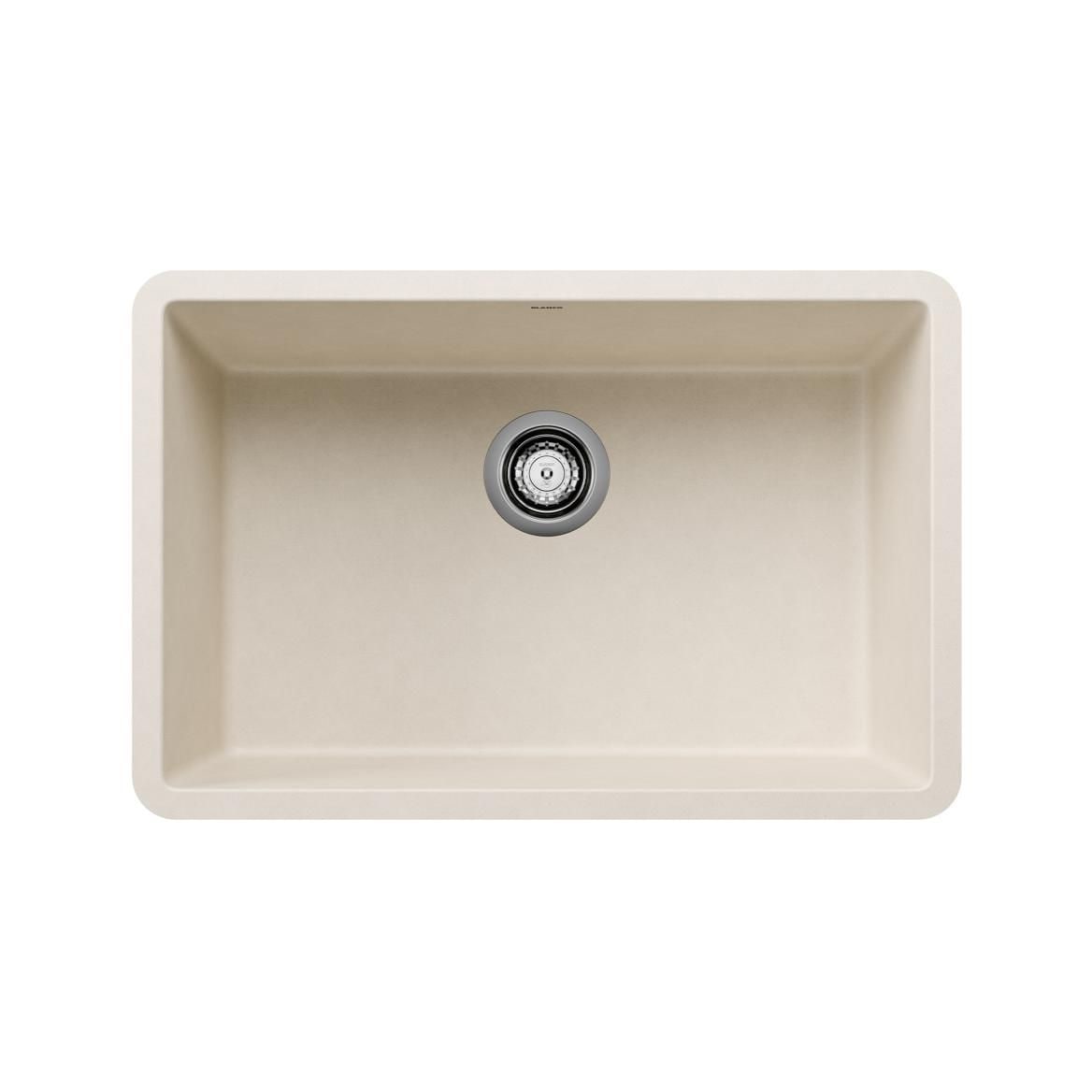 Blanco Precis SILGRANIT 27-in Single Bowl Undermount Kitchen Sink, Soft White