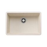 Blanco Precis SILGRANIT 27-in Single Bowl Undermount Kitchen Sink, Soft White