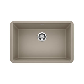 Blanco Precis SILGRANIT 27-in Single Bowl Undermount Kitchen Sink, Truffle