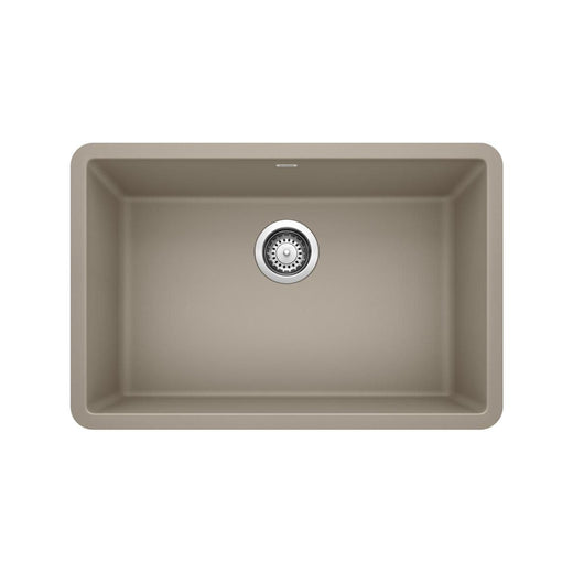 Blanco Precis SILGRANIT 27-in Single Bowl Undermount Kitchen Sink, Truffle
