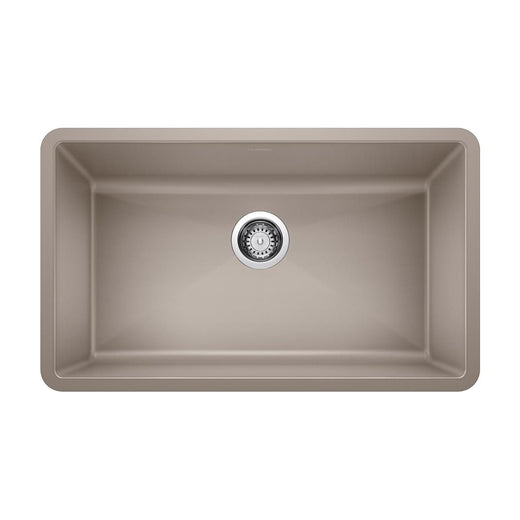 Blanco Precis SILGRANIT 32-in Super Single Undermount Kitchen Sink, Truffle