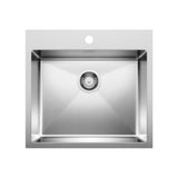 Blanco Quatrus R15 22-in Single Bowl Dual Mount Stainless Steel Kitchen Sink