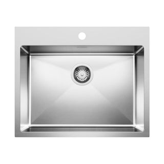 Blanco Quatrus R15 25-in Single Bowl Dual Mount Stainless Steel Kitchen Sink