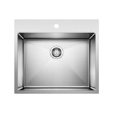 Blanco Quatrus R15 25-in Single Bowl Dual Mount Stainless Steel Laundry Sink