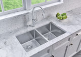 Blanco Quatrus R15 32-in 50/50 Double Bowl Undermount Stainless Steel Kitchen Sink image 2