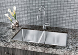 Blanco Quatrus R15 32-in 50/50 Double Bowl Undermount Stainless Steel Kitchen Sink image 3