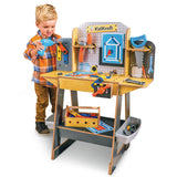 Blueprint Build Wooden Play Workbench with 40+ Accessories, Ages 3+ image 2