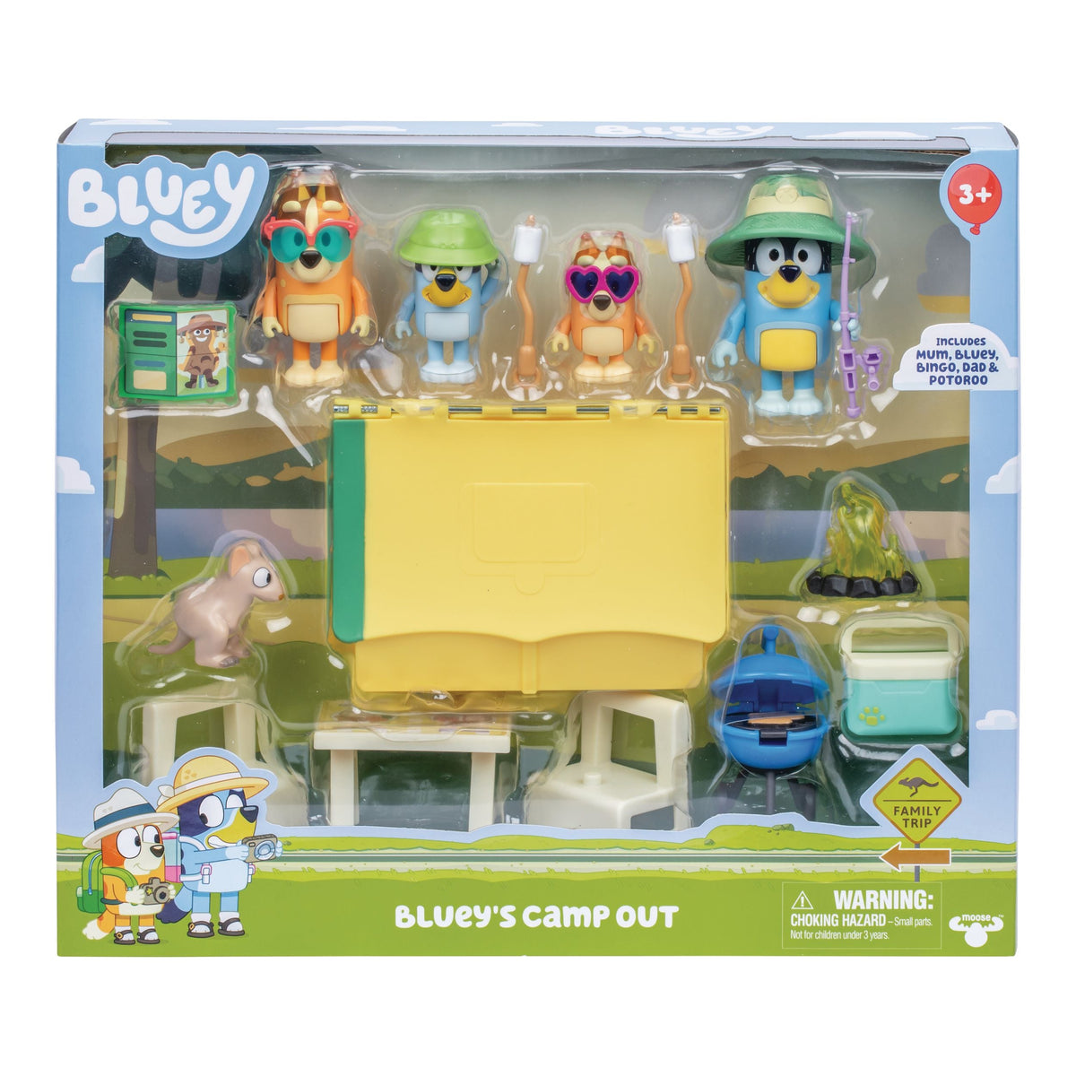 Bluey Bluey's Camp Out Playset with Figures and Accessories, 15-pc