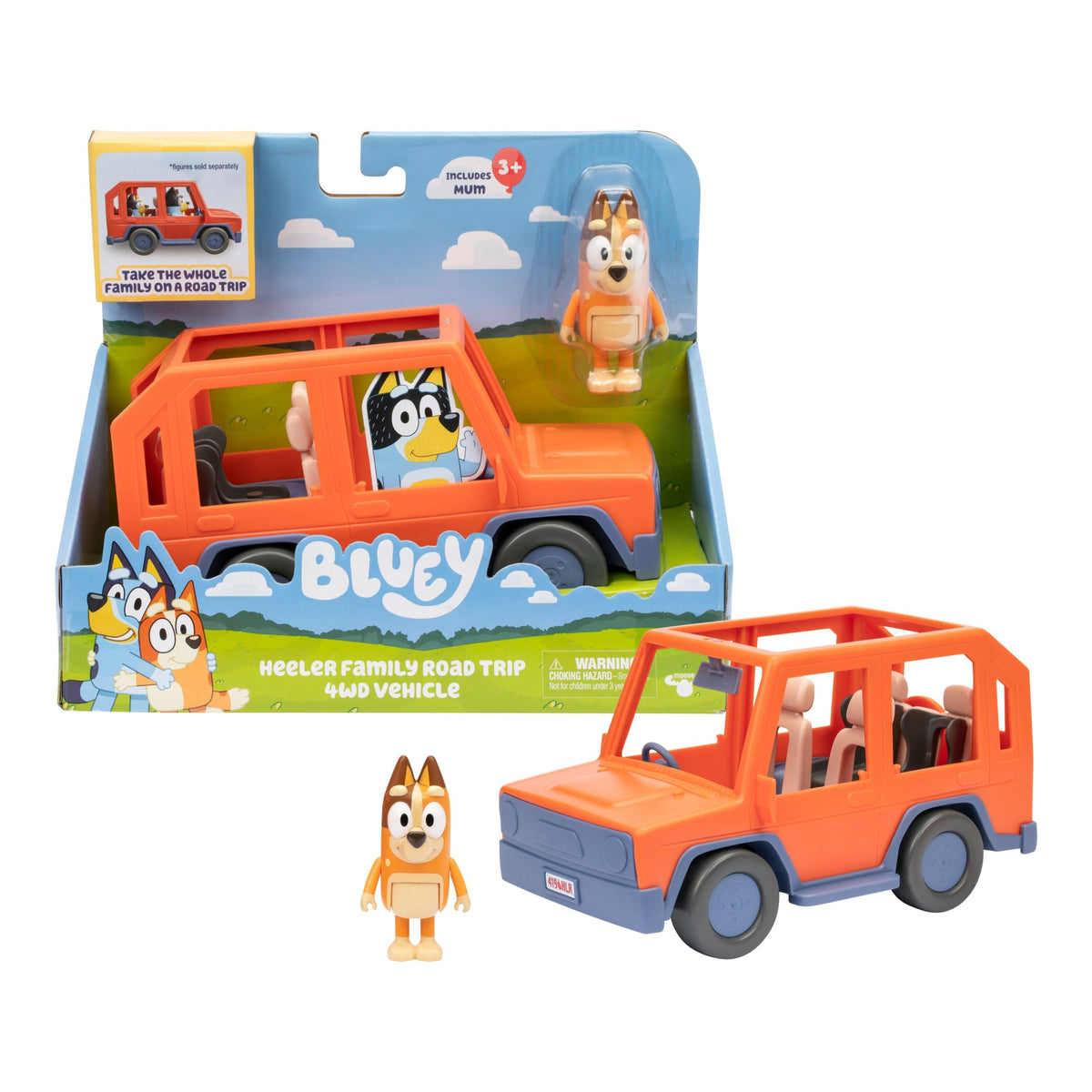 Bluey Heeler Family Road Trip 4WD Vehicle Playset with Mum Figure
