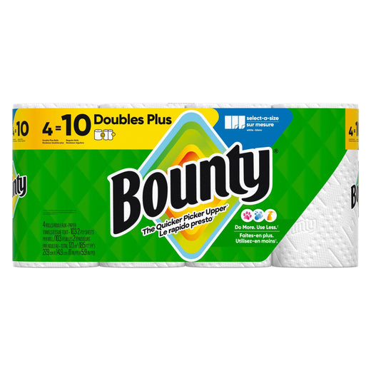 Bounty Select-A-Size Double Plus Roll Paper Towel, 2-ply, 4-pk