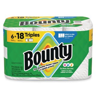 Bounty Triple Roll Paper Towel, 2-ply, 6-pk