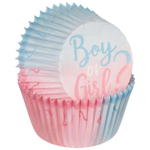 "Boy or Girl?" Baking Cups, Blue/Pink, 2-in, 75-pk, for Gender Reveal