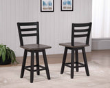 Brassex Aaron Oak/Dark Grey Swivel Counter/Bar Stool with Back Rest, 2-pc image 6