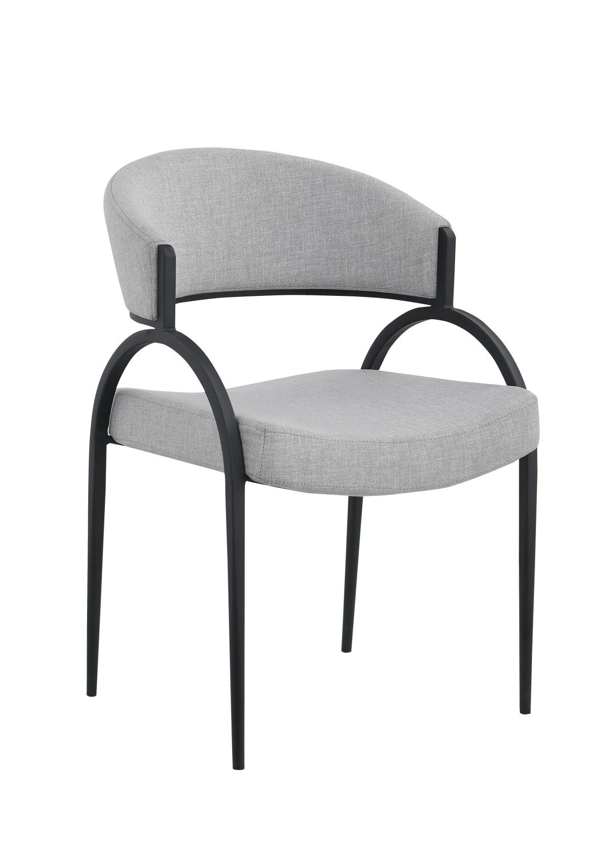 Brassex Alara Cream/Black Fabric Upholstered Dining Chair, 2-pc