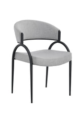 Brassex Alara Cream/Black Fabric Upholstered Dining Chair, 2-pc