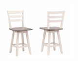 Brassex Alice Grey/White Swivel Counter/Bar Stool with Back Rest, 2-pc