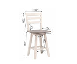 Brassex Alice Grey/White Swivel Counter/Bar Stool with Back Rest, 2-pc image 2