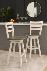 Brassex Alice Grey/White Swivel Counter/Bar Stool with Back Rest, 2-pc image 6