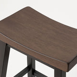 Brassex Arnold Oak/Dark Grey Counter/Bar Stool with Back Rest, 2-pc image 2