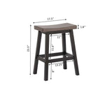 Brassex Arnold Oak/Dark Grey Counter/Bar Stool with Back Rest, 2-pc image 3