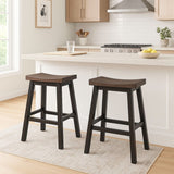 Brassex Arnold Oak/Dark Grey Counter/Bar Stool with Back Rest, 2-pc image 6