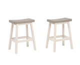 Brassex Asher Grey/White Backless Counter/Bar Stool, 2-pc