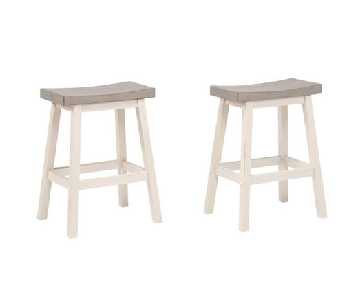 Brassex Asher Grey/White Backless Counter/Bar Stool, 2-pc