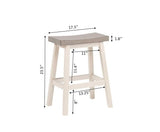 Brassex Asher Grey/White Backless Counter/Bar Stool, 2-pc image 3